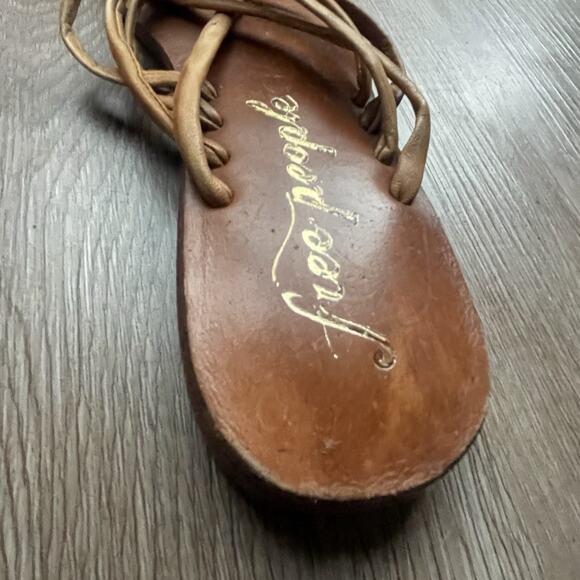 Free People Kayla Leather Strappy Sandals US 8 Flats Boho Indie Made In India - Picture 6 of 13